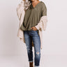 Kissing By Candlelight Shift Top In Olive Image - 1
