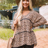 Love of Lattes Leopard Babydoll Top Image - 1