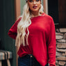 Coffee In Connecticut Ribbed Sweater In Red Image - 1