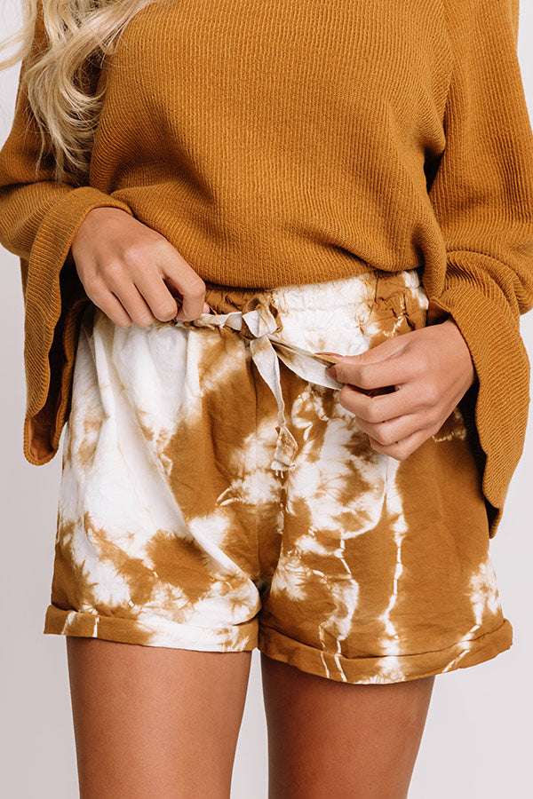Good To Be Home Tie Dye Shorts In Copper Image - 2