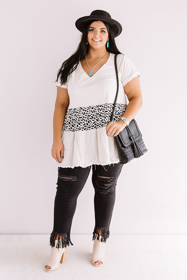 Park City Party Tunic Dress In Stone Curves Image - 2