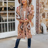 Sweet Retreat Frayed Cardigan In Mocha Image - 1
