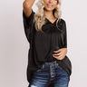 Kissing By Candlelight Shift Top In Black Image - 1