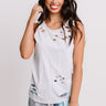 Favorite View Distressed Tank In Light Airy Blue Image - 1