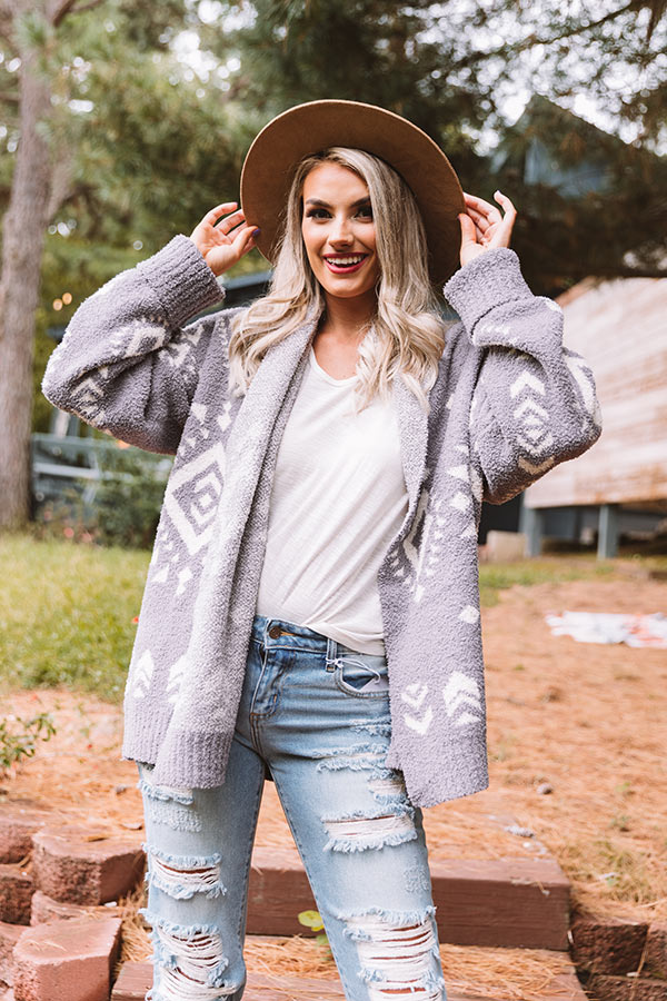 Campfires And Friends Cardigan In Grey Image - 1
