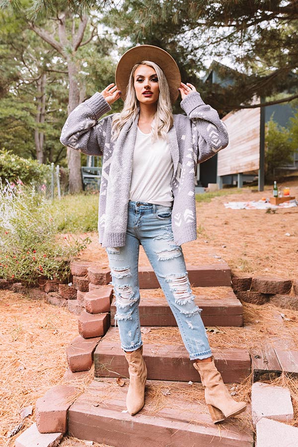 Campfires And Friends Cardigan In Grey Image - 2