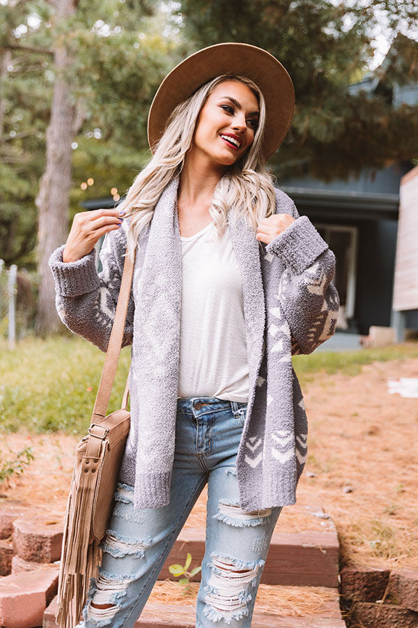Campfires And Friends Cardigan In Grey Image - 3