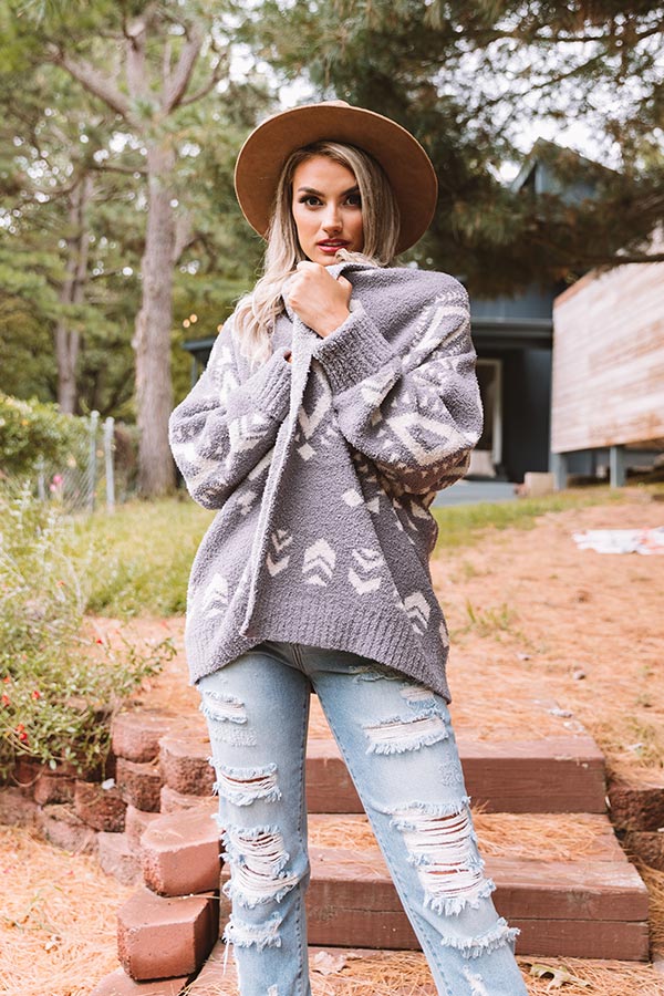 Campfires And Friends Cardigan In Grey Image - 4