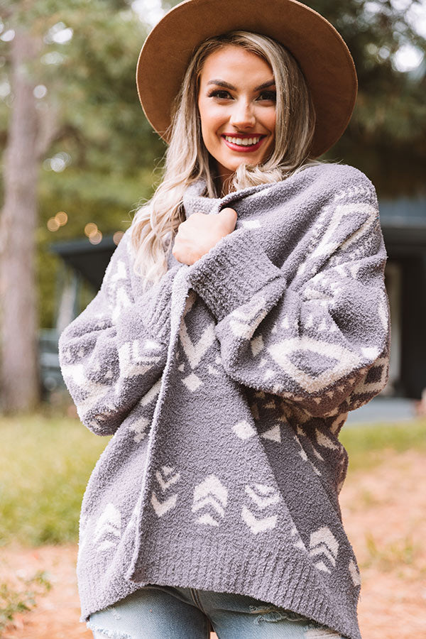Campfires And Friends Cardigan In Grey Image - 5