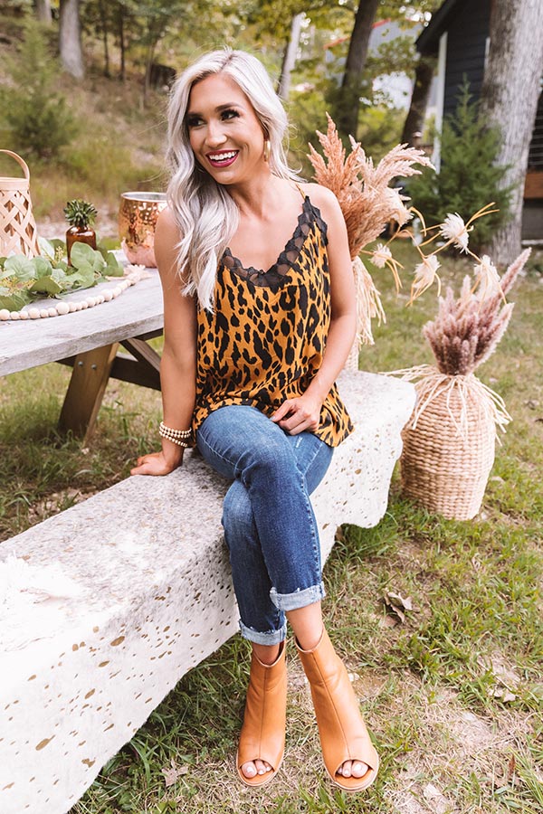 On The Runway Leopard Tank In Mustard
