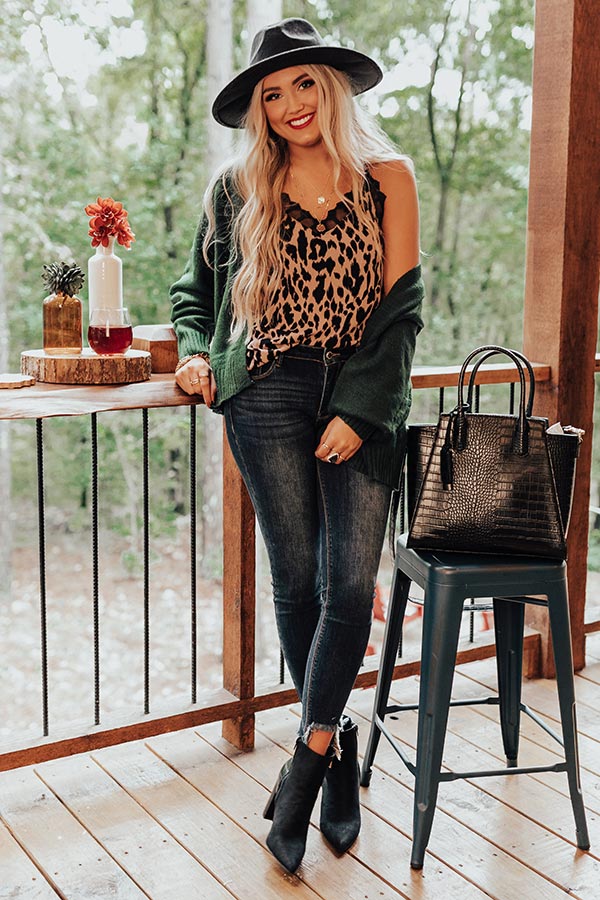 On The Runway Leopard Tank In Dusty Purple