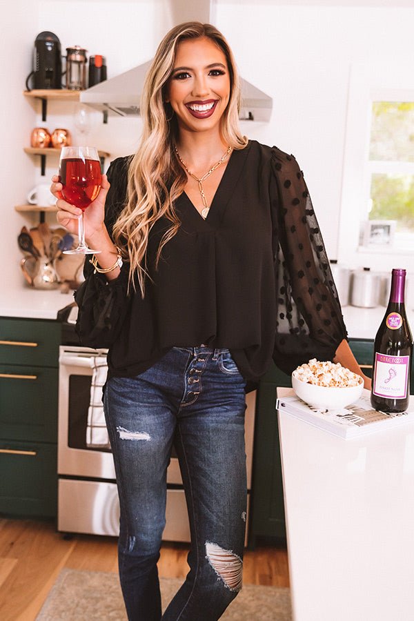 Sweet Poem Shift Top In Black