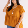 Backseat Sips Babydoll Top In Pumpkin   Curves Image - 1