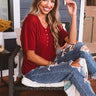 Denver Destination Shift Top In Crimson Image - 1