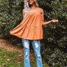 Lattes With Friends Babydoll Top In Pumpkin Image - 1
