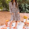 Cinnamon And Spice Plaid Babydoll Dress In Iced Latte Image - 1