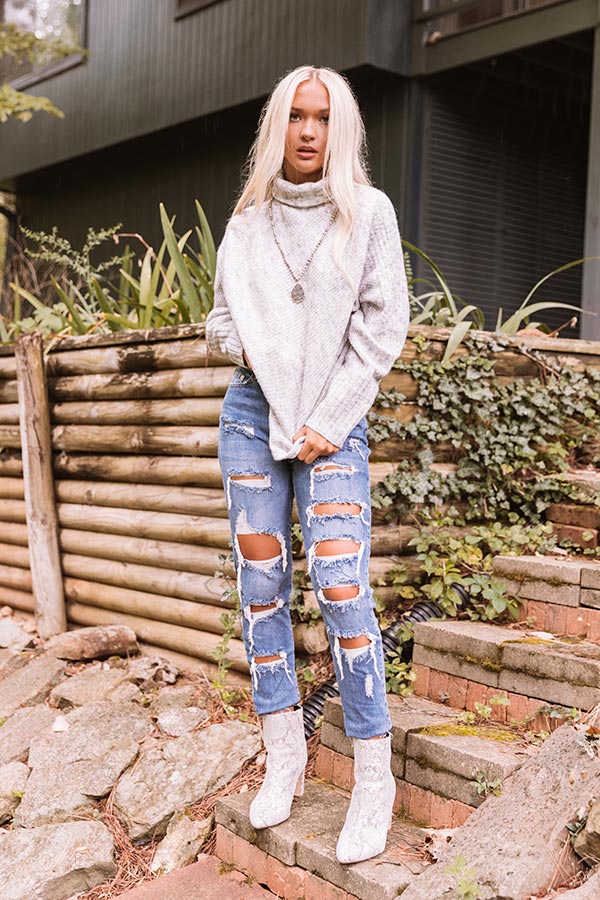 Sunday Afternoon Coffee Knit Sweater in Grey Image - 1