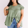 Love A Latte Babydoll Top In Pear Curves Image - 1