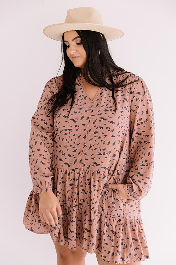 Vermont Visit Shift Dress In Rustic Rose Curves Image - 2