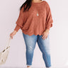 September Morning Knit Sweater In Rust Curves Image - 1