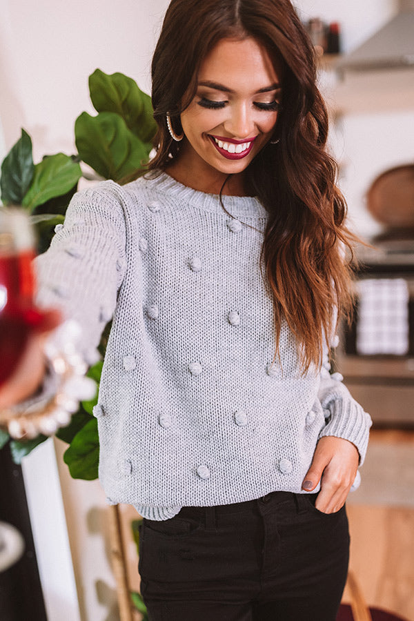 Undercover Sweetness Knit Sweater In Grey