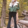 Fall Session Faux Suede Jacket In Olive Image - 1
