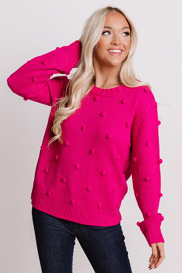Undercover Sweetness Knit Sweater In Fuchsia Image - 1