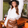 Fall In NYC Fringe Crop Sweater in Ivory Image - 1
