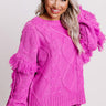 Cozy With You Cable Knit Sweater in Violet Image - 1