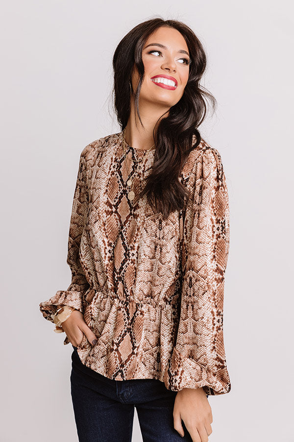 Vineyard Tour Snake Print Top Image - 3