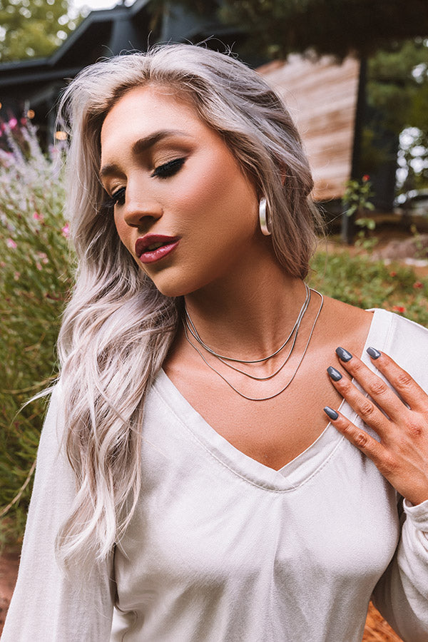 Vermont Brunch Layered Necklace In Silver Image - 1