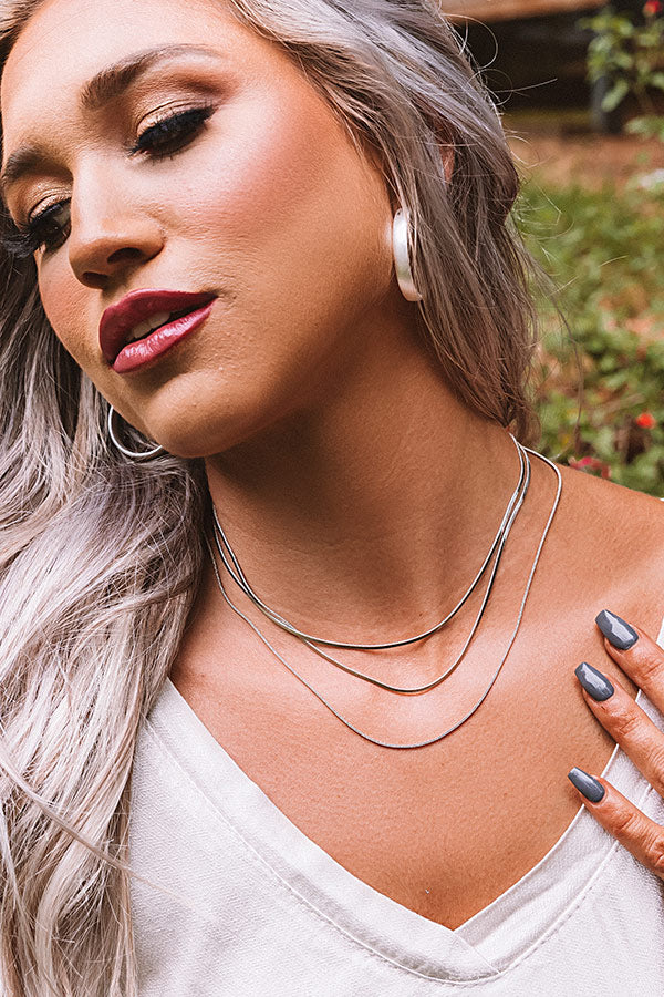 Vermont Brunch Layered Necklace In Silver Image - 2