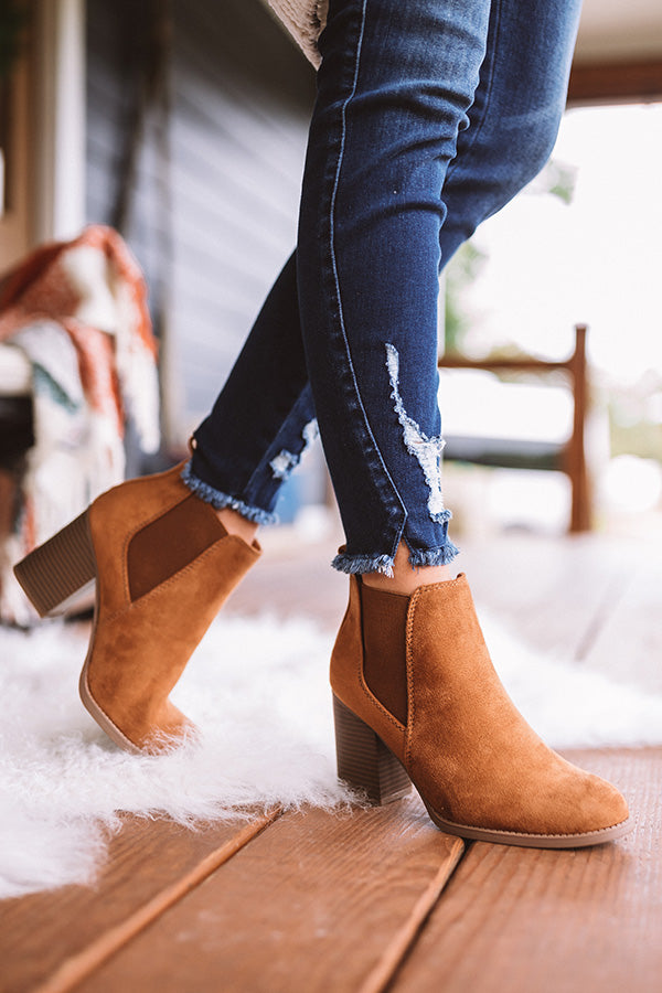 The Ollie Faux Suede Bootie In Brown Image - 1