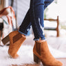The Ollie Faux Suede Bootie In Brown Image - 1