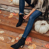 The Erin Faux Suede Ankle Bootie in Black Image - 1
