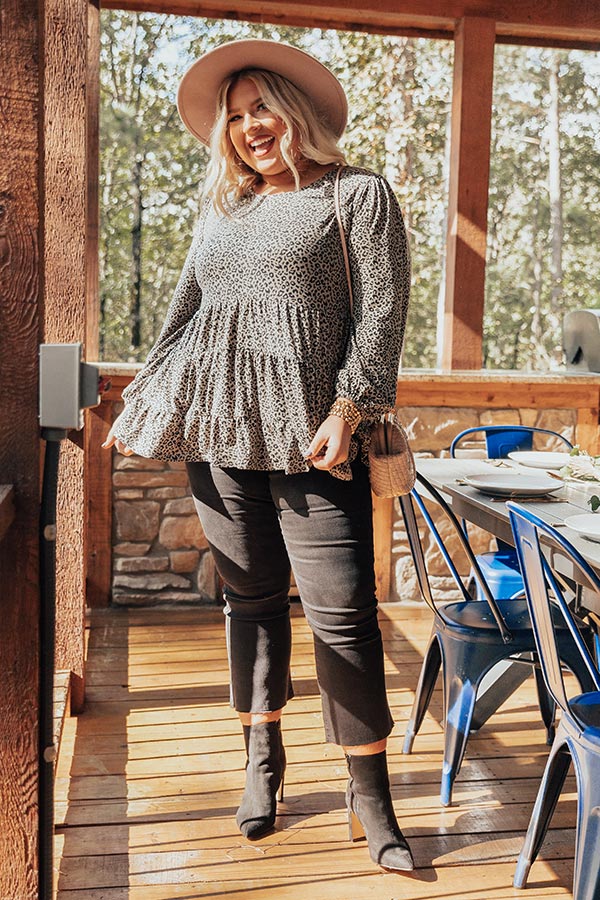 Sonoma Chic Leopard Babydoll Top Curves Image - 1