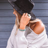 Central Park Leaves Velvet Fedora Hat In Black Image - 1