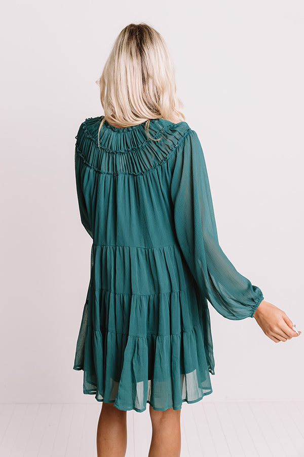 Writing Letters Shift Dress In Jade Image - 4