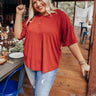 Denver Destination Shift Top In Crimson   Curves Image - 1