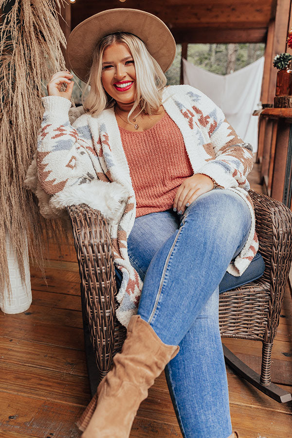 Lost In The Adirondacks Cardigan In Ivory Curves Image - 1