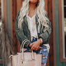 Looking Ahead Corduroy Jacket In Army Green Image - 1