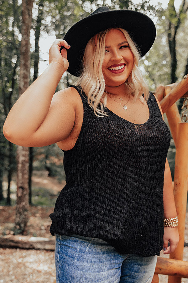 Close Knit Relationship Top In Black Curves Image - 2