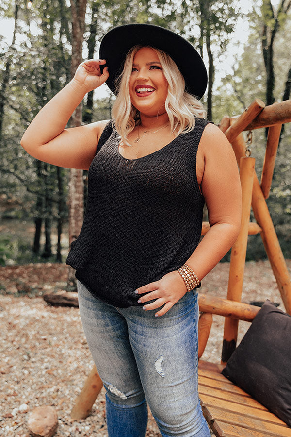 Close Knit Relationship Top In Black Curves Image - 1