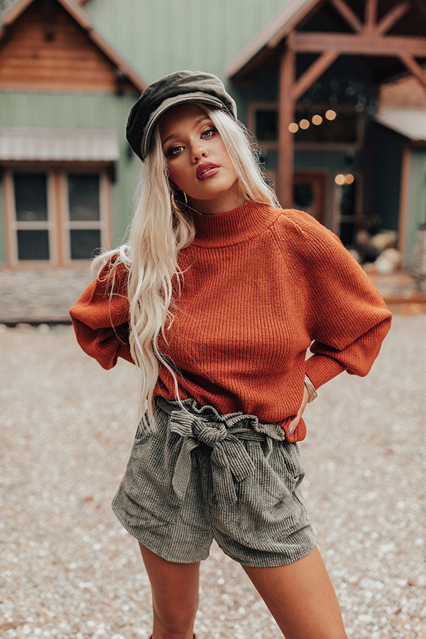 NYC Fall Knit Sweater In Rust