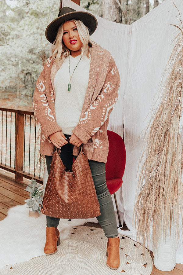 Campfires And Friends Cardigan In Mocha   Curves Image - 3