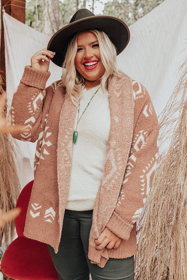 Campfires And Friends Cardigan In Mocha   Curves Image - 2