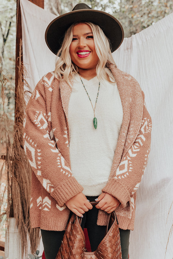 Campfires And Friends Cardigan In Mocha   Curves Image - 4