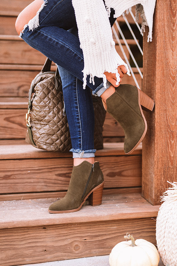 The Kasie Bootie In Dark Olive