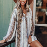 Looking For Love Snake Print Babydoll Dress In Grey Image - 1