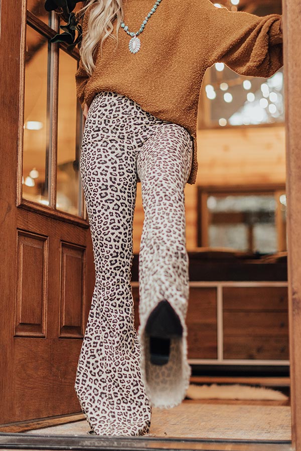 The Blakely High Waist Leopard Flares